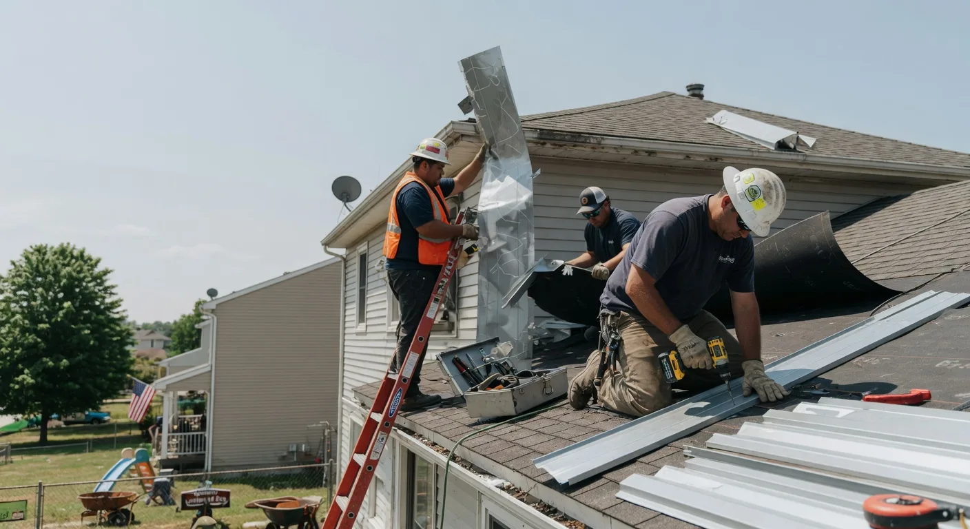 Storm Damage Metal Roof Repair in Fishers Island, NY
